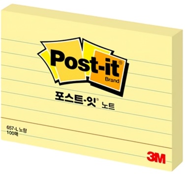 3M 포스트잇 노트 점착 접착 메모지 KR330 노랑 라인 그리드 팝업리필 : 에듀박스