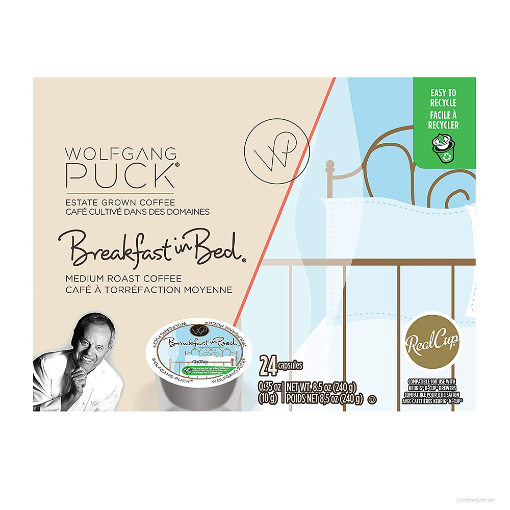 Wolfgang Puck Coffee 울프강 퍽 블랙퍼스트 인 베드 커피 캡슐 3.5oz(10g) 24개 : 구디컴퍼니