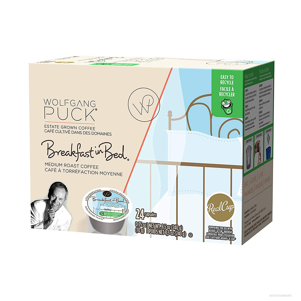 Wolfgang Puck Coffee 울프강 퍽 블랙퍼스트 인 베드 커피 캡슐 3.5oz(10g) 24개 : 구디컴퍼니