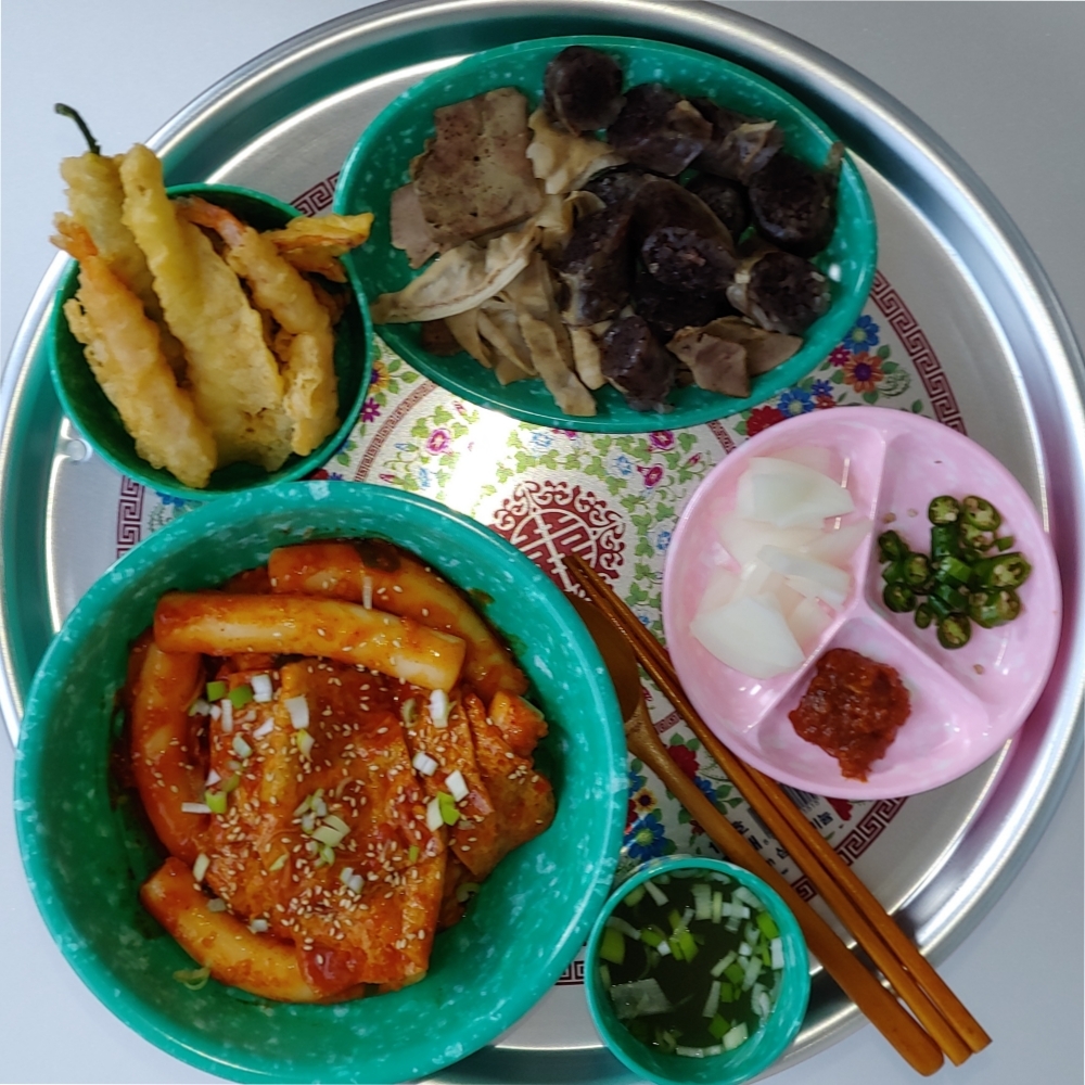 분식그릇 멜라민 레트로 업소용 플라스틱 식기 떡볶이그릇 중국집그릇 그린1인세트 : 현이네 하우스