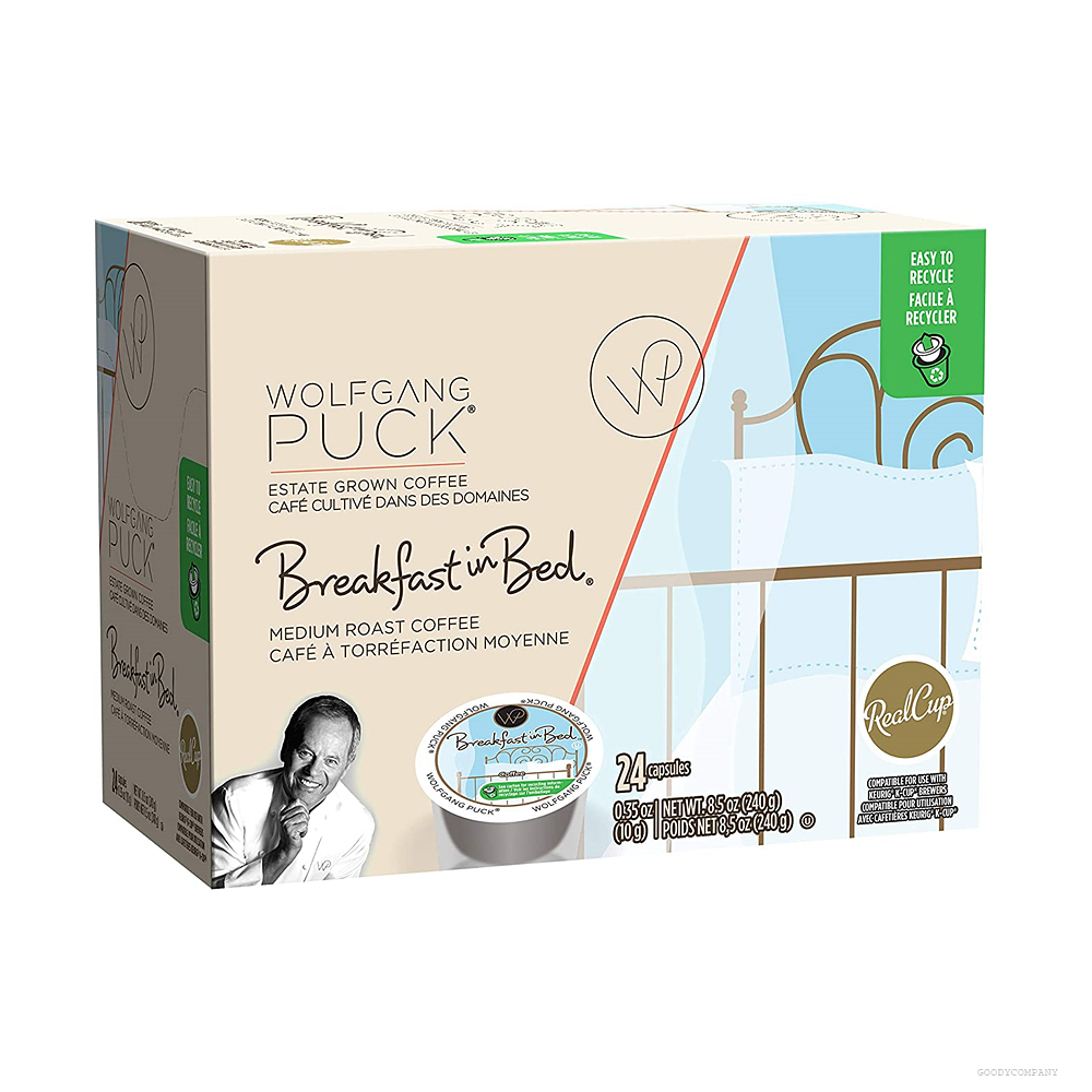 Wolfgang Puck Coffee 울프강 퍽 블랙퍼스트 인 베드 커피 캡슐 3.5oz(10g) 24개 : 구디컴퍼니