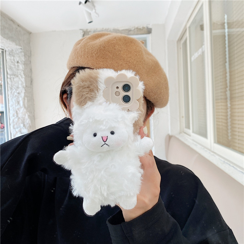 [달링걸] 양 인형 뽀송 털 뽀글이 케이스 아이폰11 프로 맥스 12 미니 프로 맥스 : 달링걸