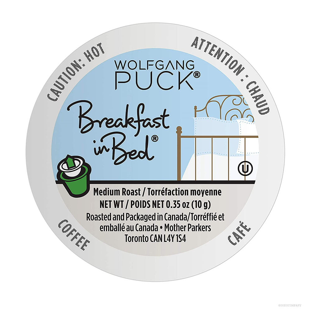 Wolfgang Puck Coffee 울프강 퍽 블랙퍼스트 인 베드 커피 캡슐 3.5oz(10g) 24개 : 구디컴퍼니