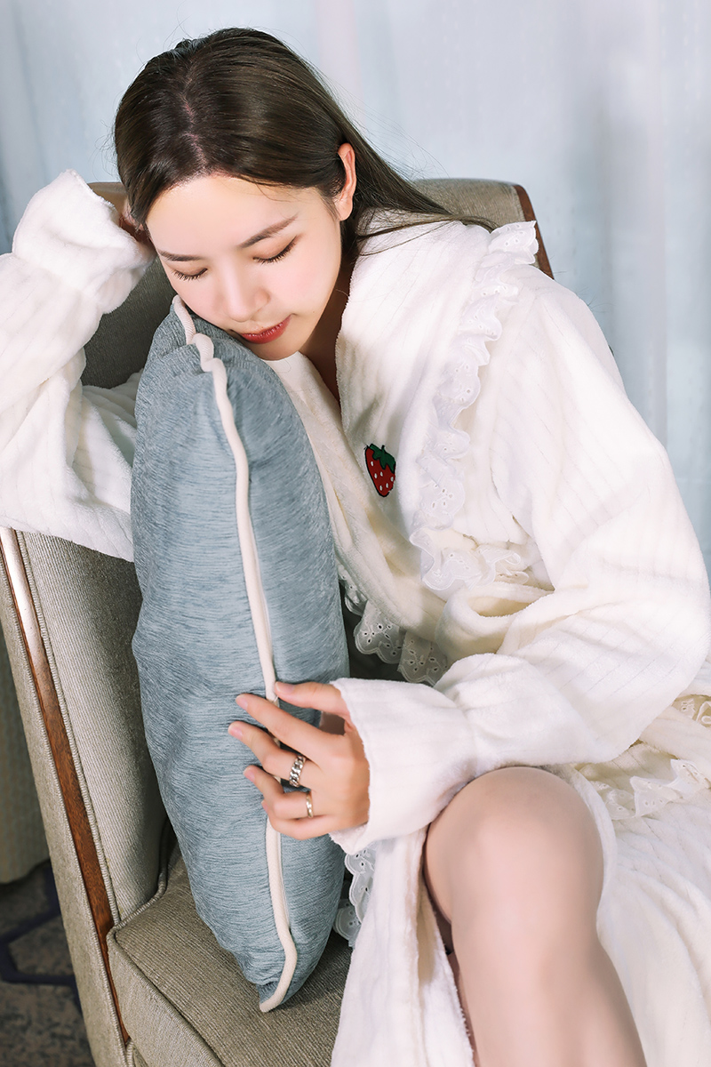 샤워가운 가운녀동장롱섹시코랄목욕가운amp플란넬목욕가운 실내복 : 와이오엔스토어