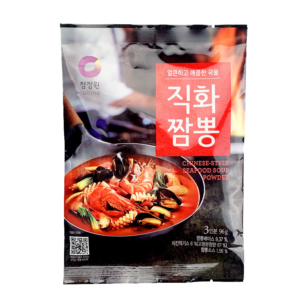 청정원 직화 짬뽕 분말 96g 간편조리 혼밥 캠핑용 파우치 음식 : 온24