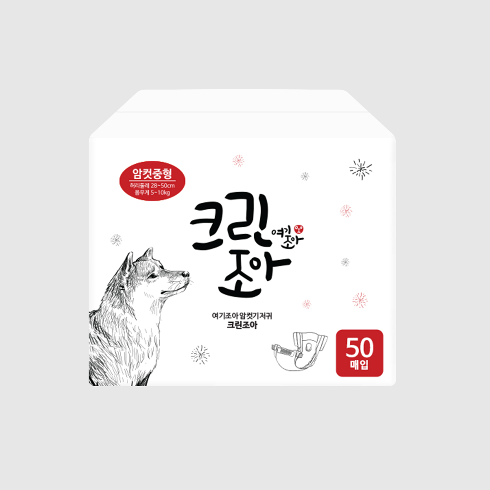여기조아 크린조아 암컷 강아지 기저귀 중형 100매 : 여기조아