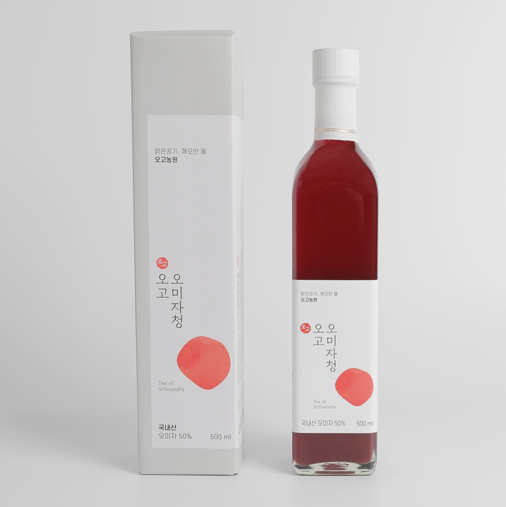 오미자청 원액 엑기스  500ml 2병 선물세트 : 오고농원