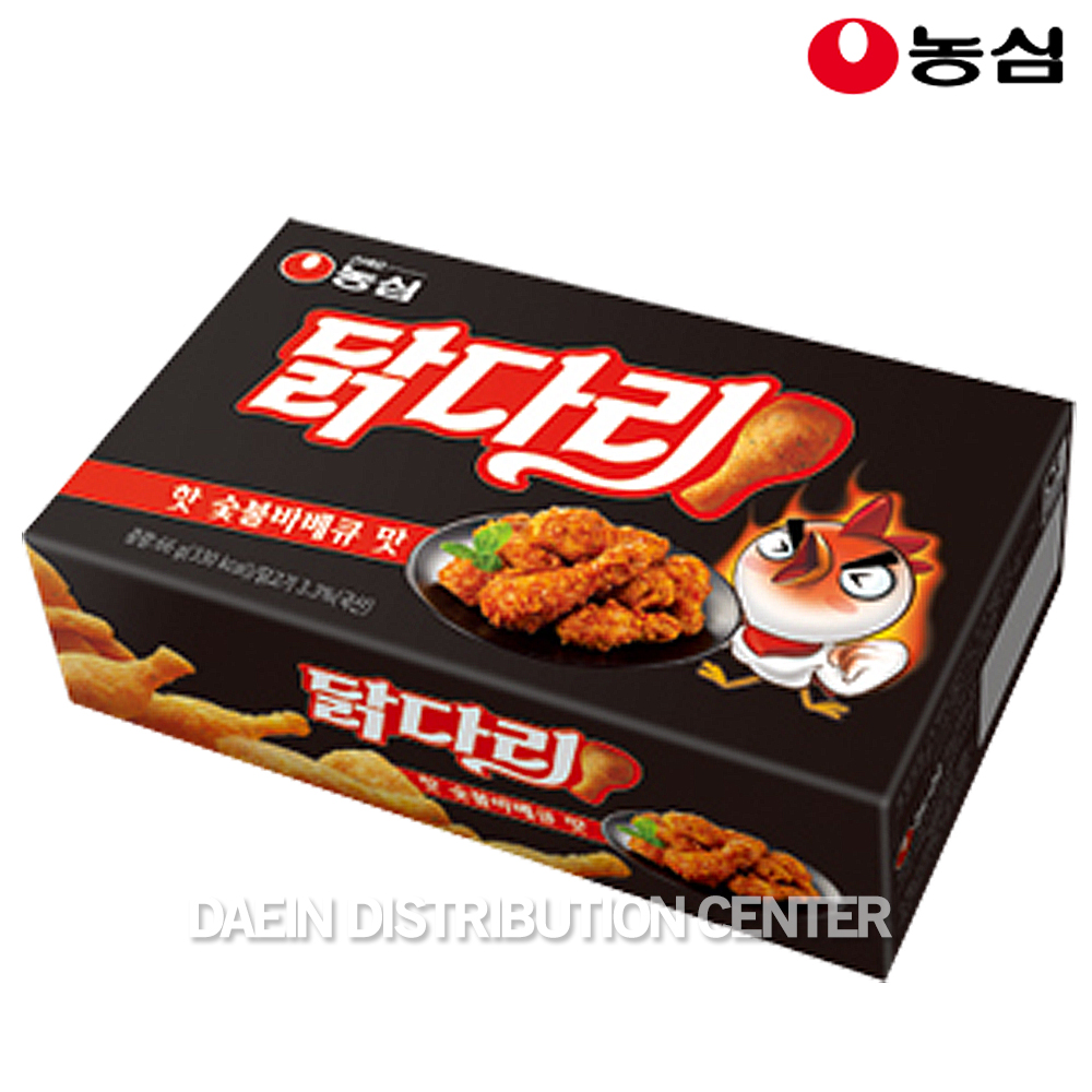 농심 닭다리 핫 숯불바베큐맛 66gX1개 과자 간식 봉지과자 : 대인물류