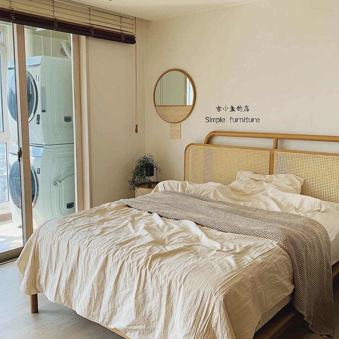원목화장거울 인어 덩굴편원경복고현관거울욕실화장대민박집 벽걸이거울 : 와이엔스토어89