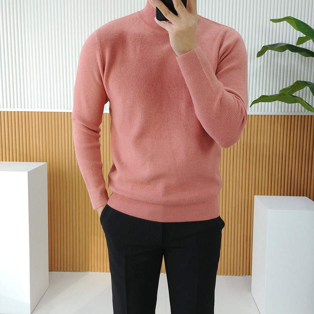 남자 데일리 목폴라 반폴라 니트 : 로니제이