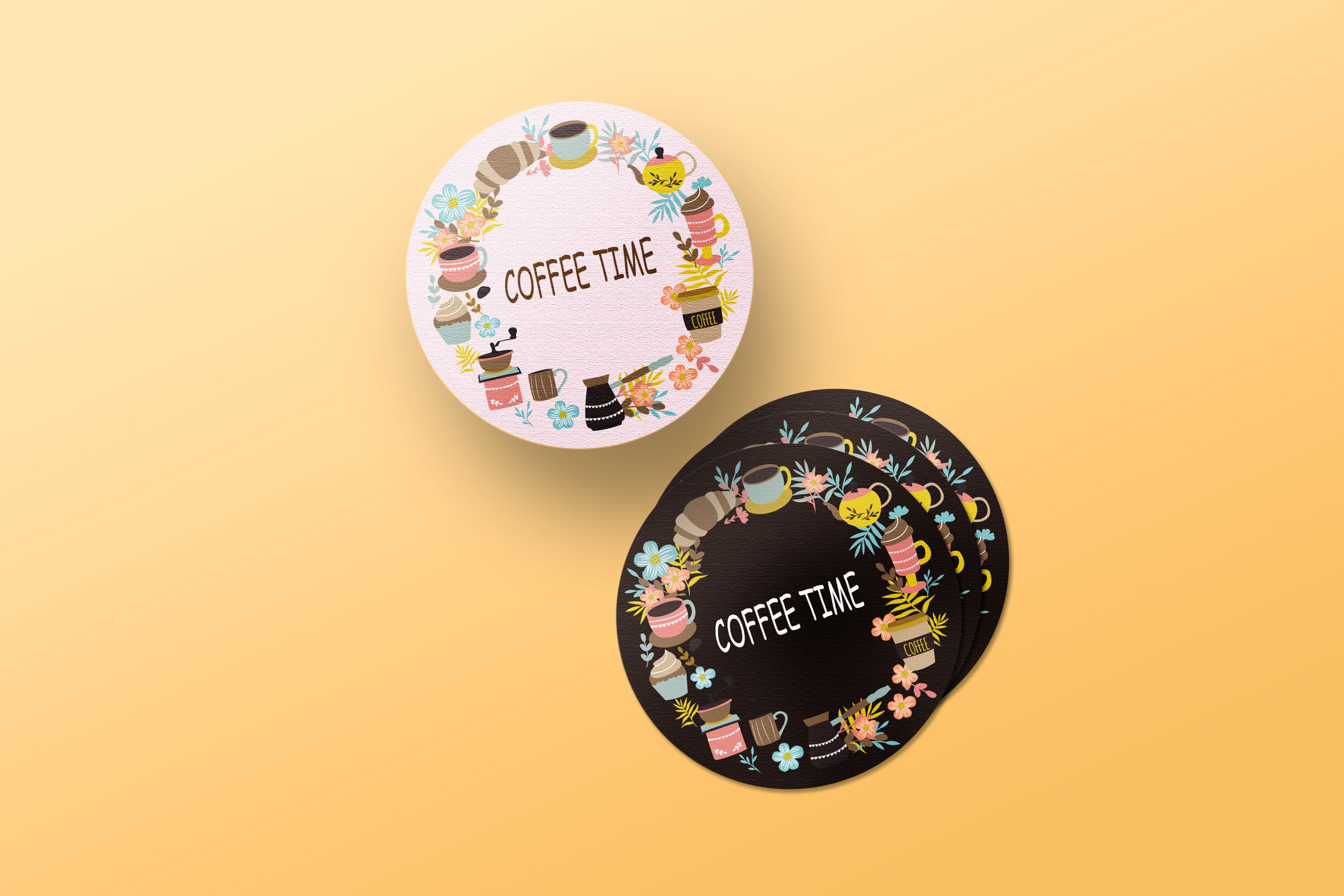 1-61 COFFEE 커피 더치커피 브런치카페 스티커주문제작 포장스티커 : 다원 스토리
