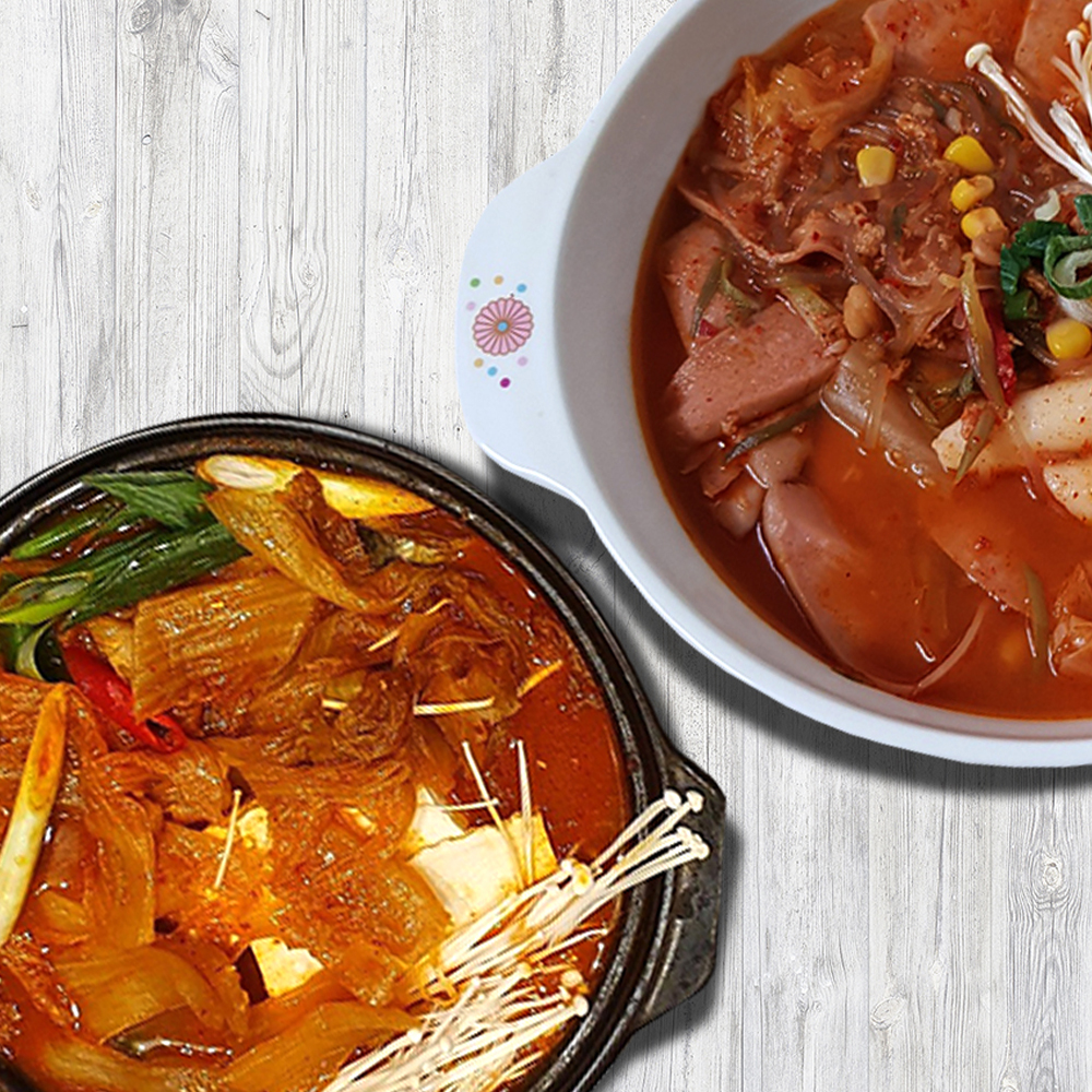 부대찌개, 돼지김치찌개 밀키트 3인분 900g 주문즉시제조(줄서서먹는 오남매 매운갈비찜) : 글로벌재유니