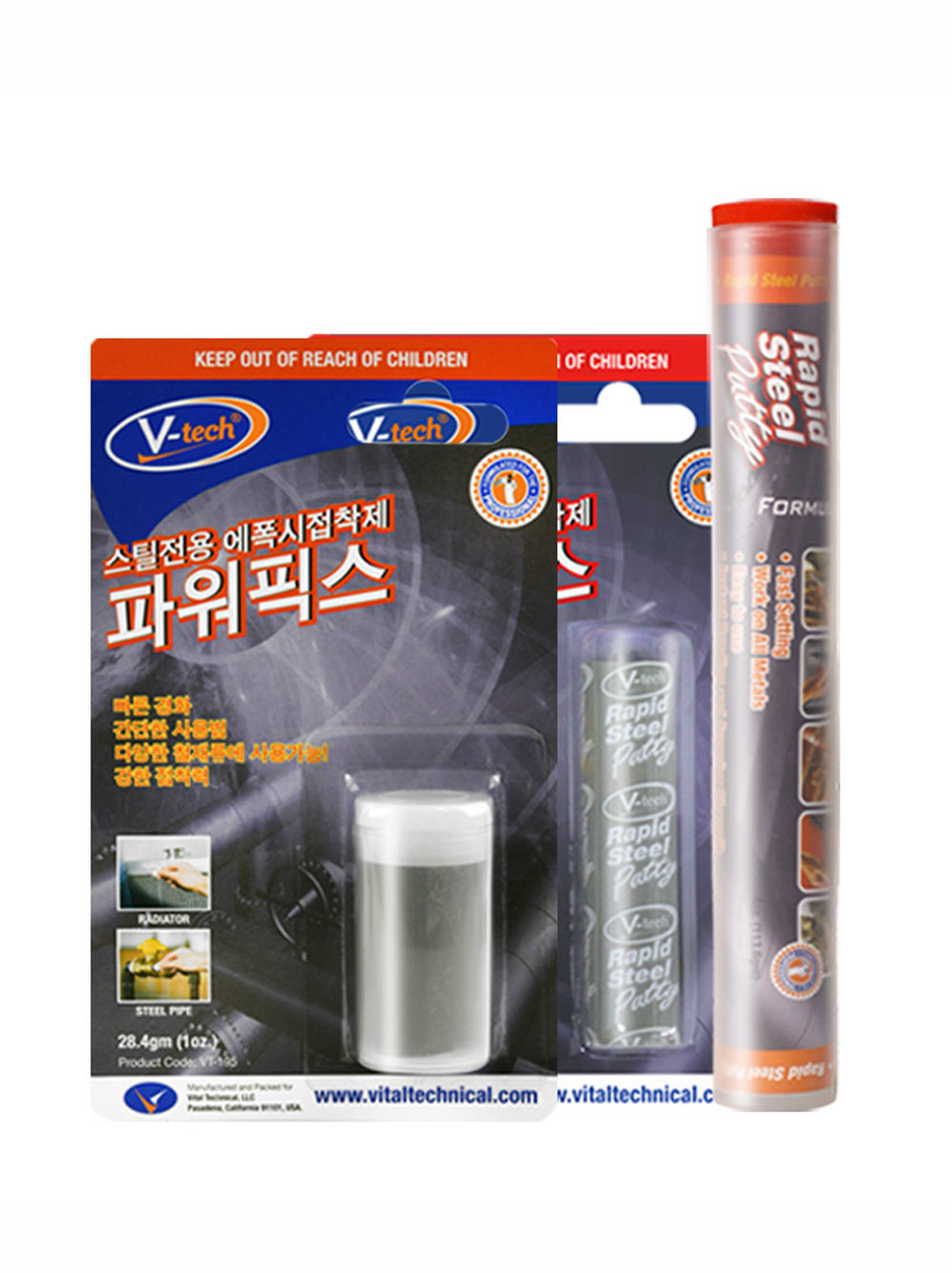 브이텍 믹스앤픽스 파워픽스 다용도 스틸 전용 에폭시 접착제 스틸에폭시 퍼티 56.8g 113.6g : 야긴상사
