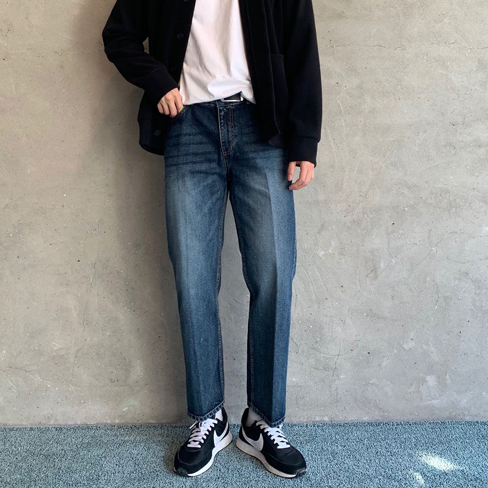 남자 레직기 레귤러핏 데님 청바지 (S-XL) : 보볼트