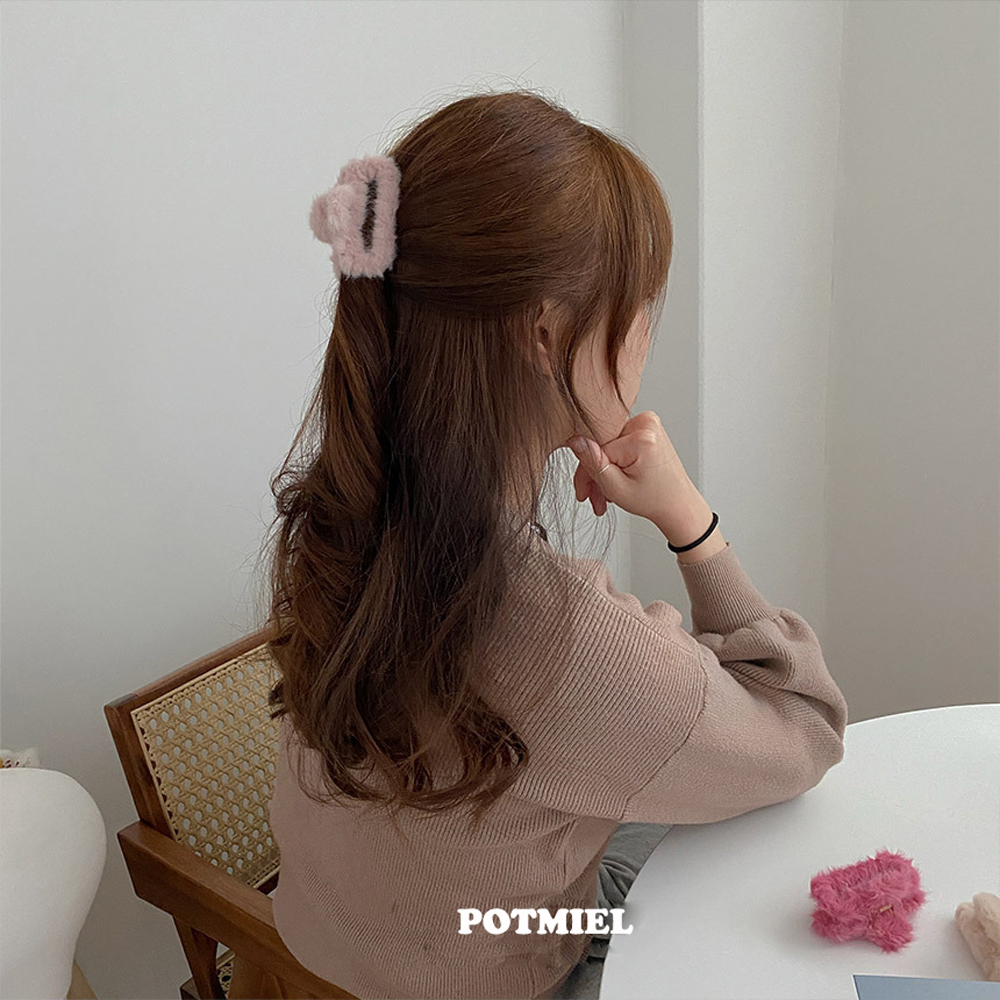 윈터 뽀글이 퍼 집게핀 세트 ( 10 pcs ) : 포미엘
