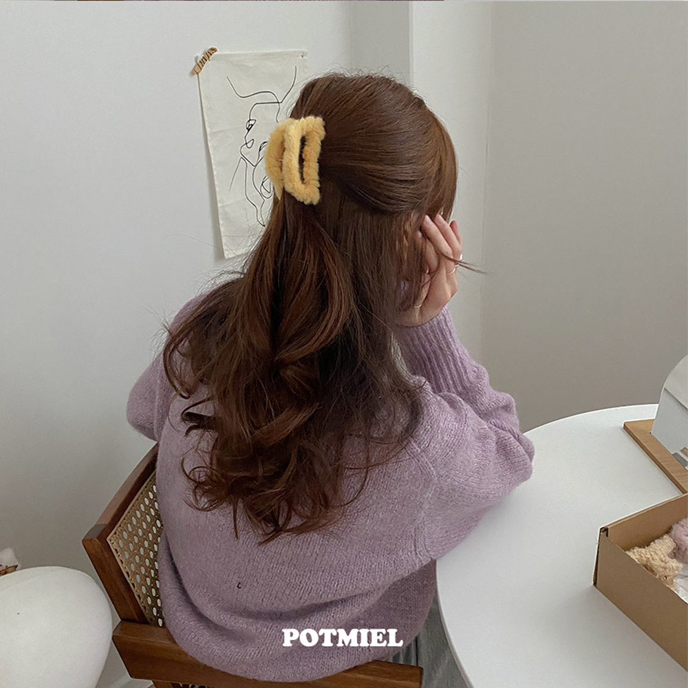 윈터 뽀글이 퍼 집게핀 세트 ( 10 pcs ) : 포미엘
