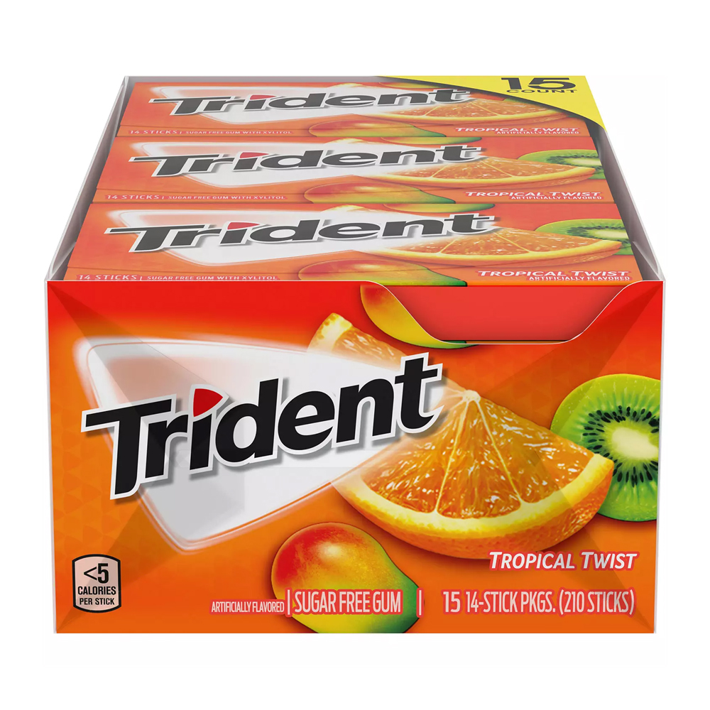 트라이던트 무설탕 껌 14개입 15팩 210개 Trident Sugar Gum : atozpams