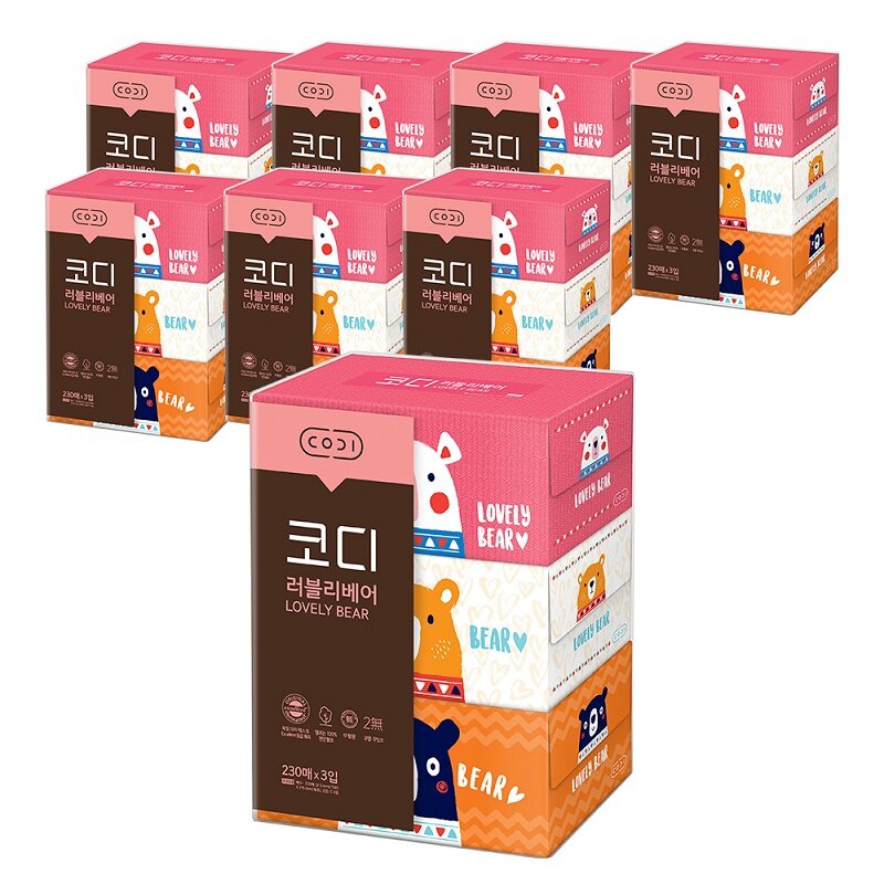 (일시품절)코디 러블리베어 230매3입 8팩_미판매 : 신세계라이브쇼핑