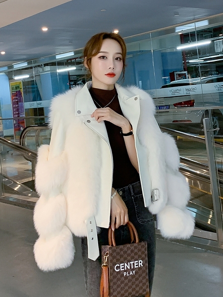 코트 슬림핏 페이크 밍크 폭스퍼 모피 숏자켓 : 콜드소울