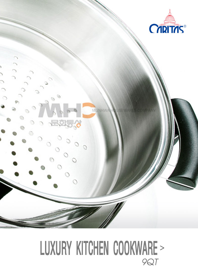 트윙클 9.5L 들통 인덕션 냄비 27cm 찜통 통5중 스테인리스 문화통상 : 건강한가.