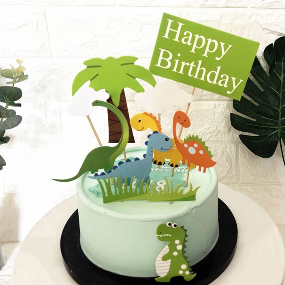 공룡토퍼 생일축하메세지 케이크토퍼 두돌생일상 어린이생일상 : 베베니니