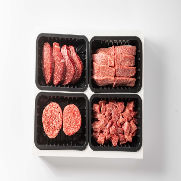 안동한우 1+갈비살 1+부채살 1+채끝등심 1+안심 4종 각300g 혼합선물세트 : 안동한우도매센터