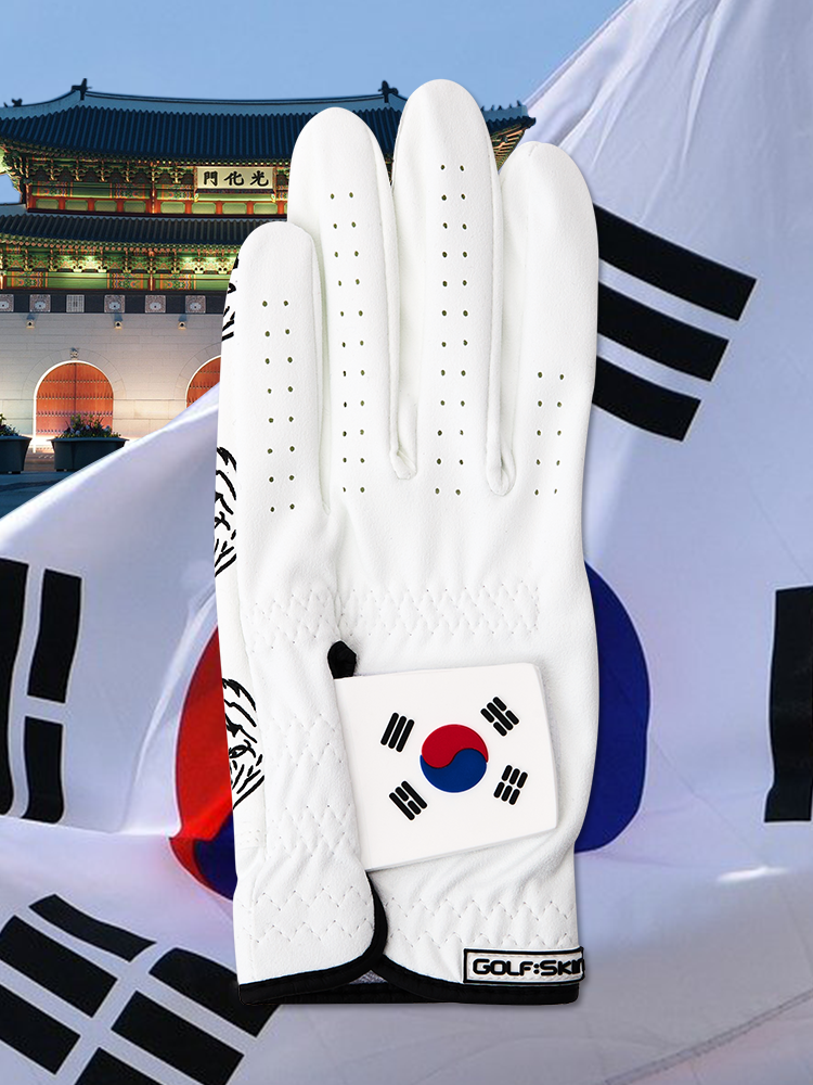 [골프스킨]논슬립 태극기 골프장갑 - 세탁가능 특수원단(왼손) : 리빙앤스포츠라이프