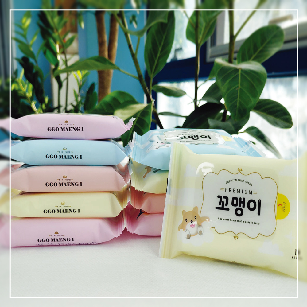 꼬맹이 휴대용 미니 여행용 물티슈 10매 30팩 외출 아이들 등하교 아기물티슈 티슈왕 : 청개구리물티슈