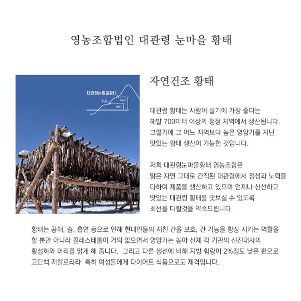 대관령 눈마을 황태 영농조합법인 황태채 300g : BLITZ