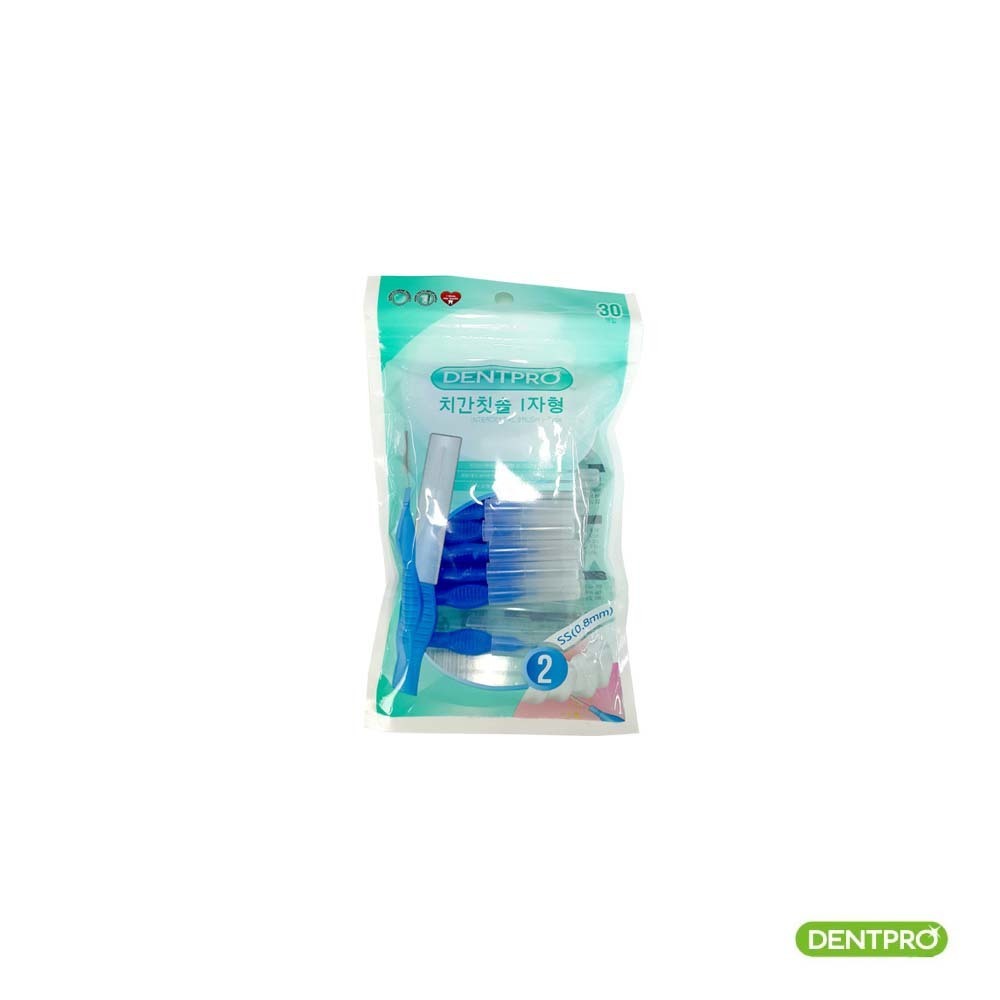 덴트프로 치간칫솔 I자형 30P 봉지 0.8mm SS 구강청결/칫솔/입냄새/치실/가글 : 데일리원샵
