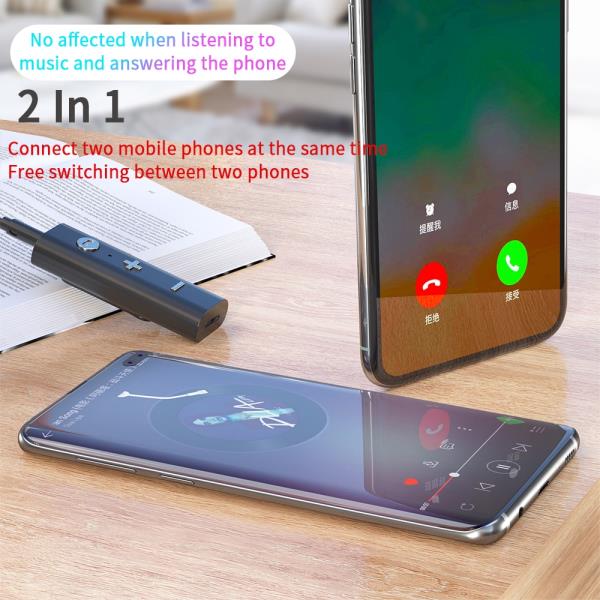 AUX 차량용블루투스리시버 무선 카플레이 Essager 블루투스 5.0 수신기 3.5mm 잭 이어폰 무선 어댑터 블루투스 Aux 오디오 음악 송신기... 