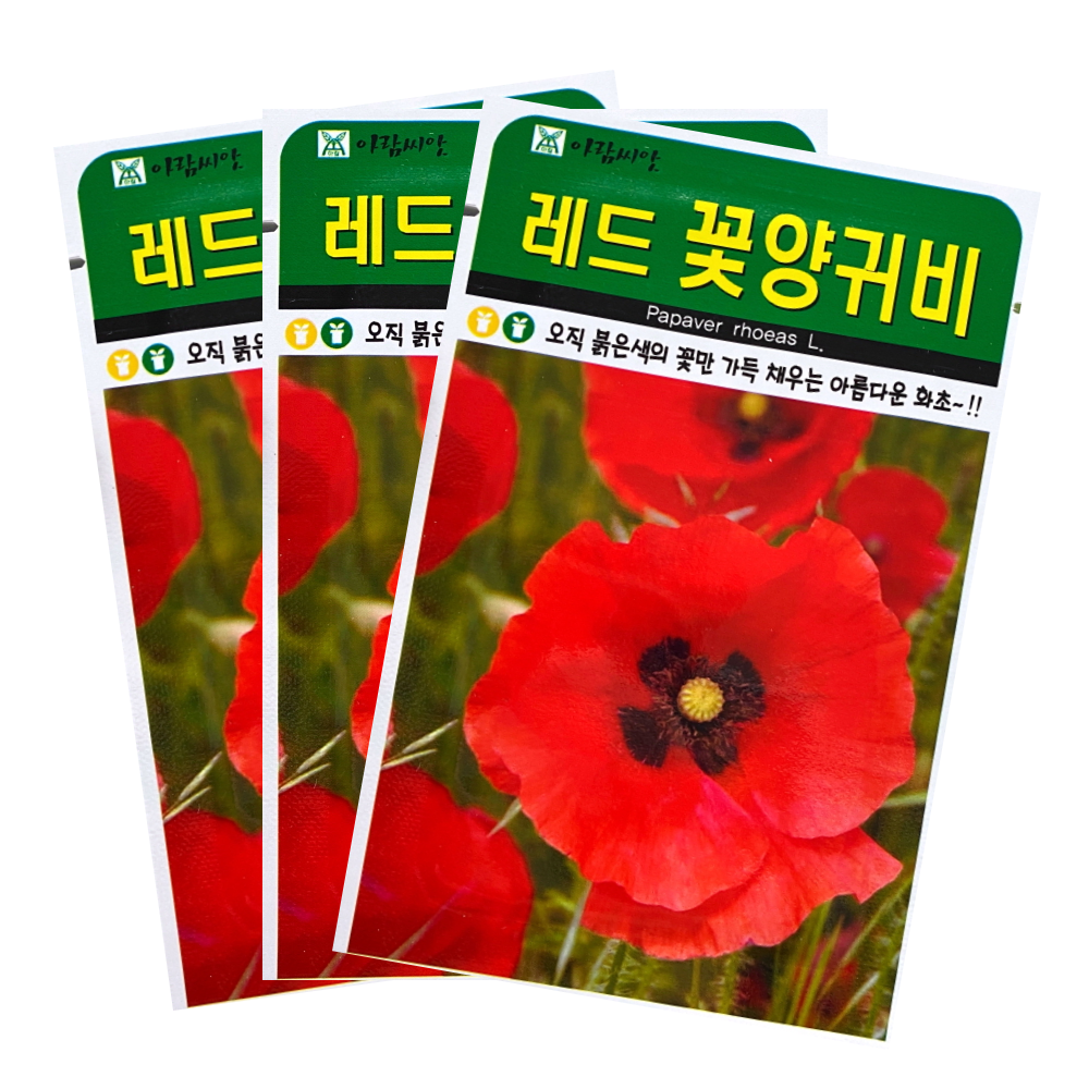레드꽃양귀비꽃씨앗 야생화종자700립 : 서진농약사