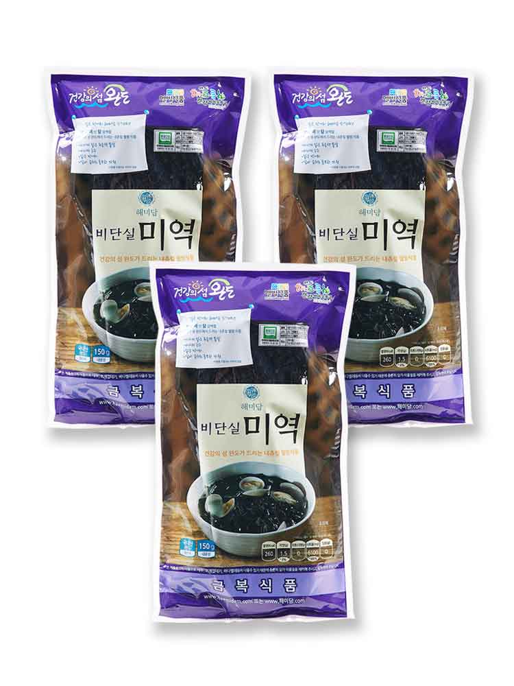 해미담 금복식품 비단실 미역 150g 3봉입 임산부 산후조리음식 미역 : 맑은 먹거리 금복식품