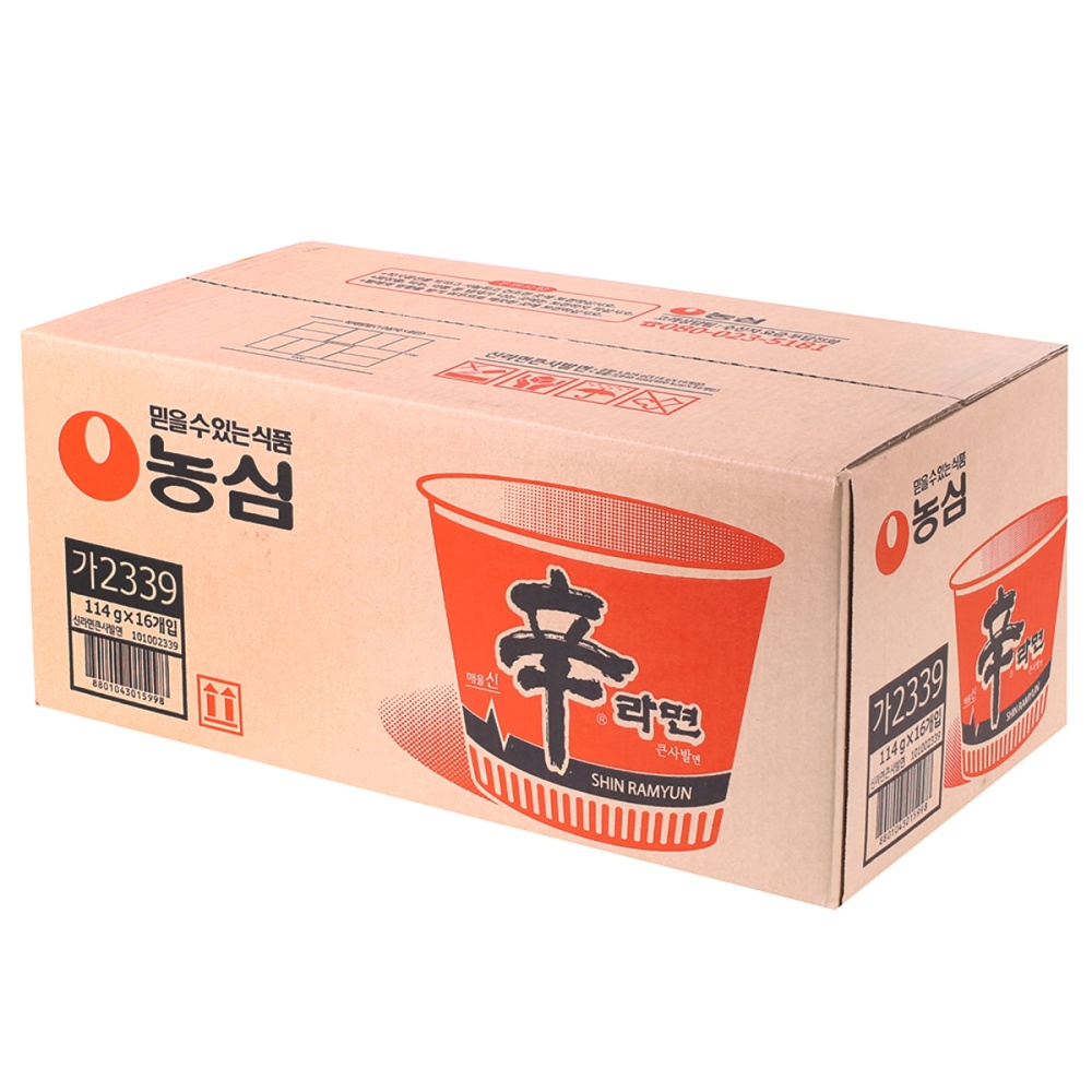 농심 신라면 큰사발면 114g x 16개 한박스 코스트코 큰컵 컵라면 : 킹찰스