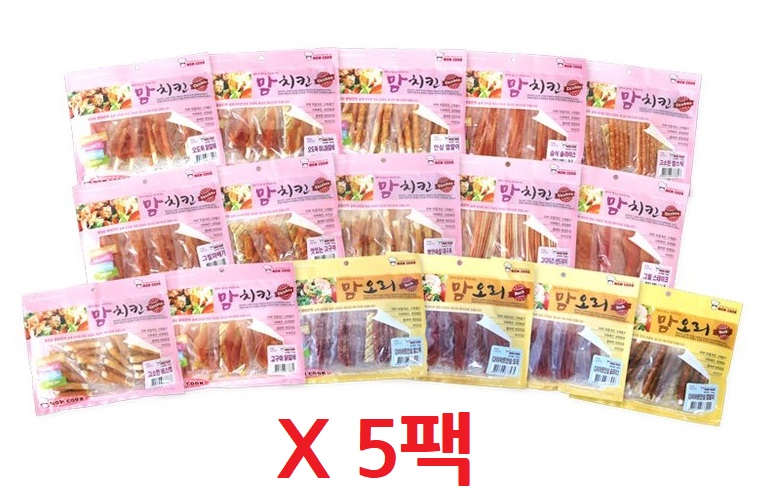 맘쿡 맘치킨 맘오리 300g X 5팩 대용량강아지간식 : 픽미픽미