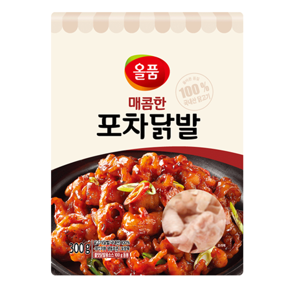 올품 매콤한 포차닭발 IQF 300g X 3봉 소스증정 무뼈 국내산 : 올품몰