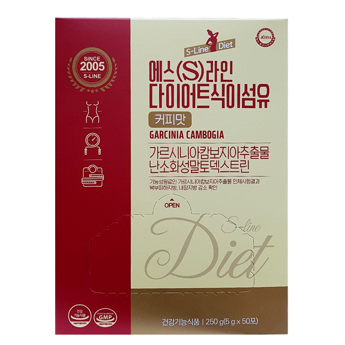 에스라인 다이어트 식이섬유 커피맛 50포, 가르시니아추출,S라인 : MR팜