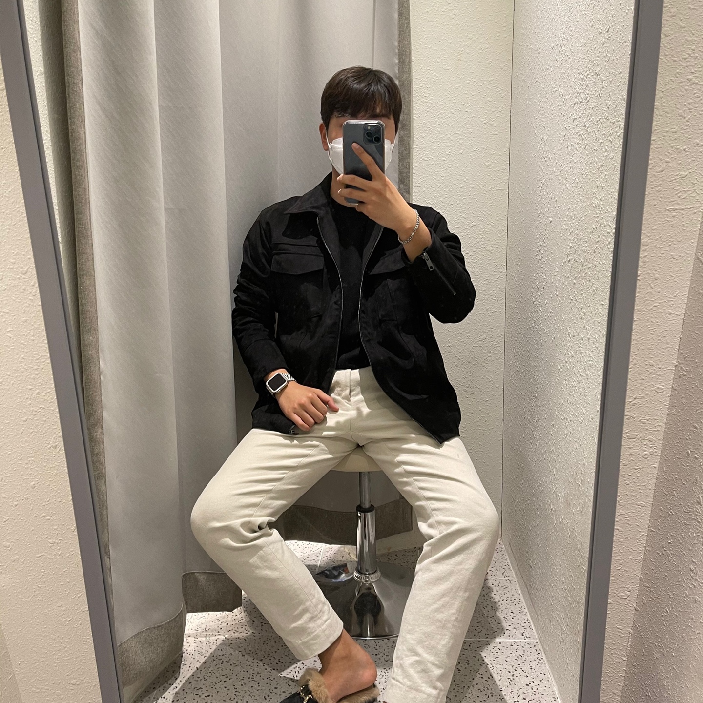 B.스웨이드 자켓 : 행달