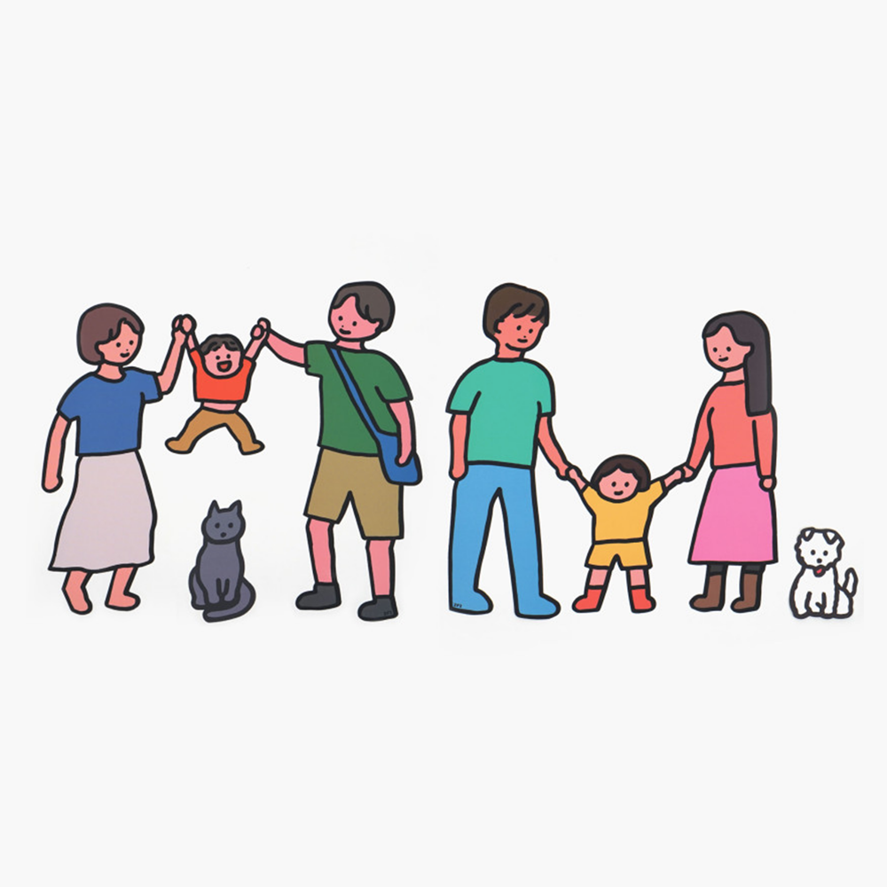 제로퍼제로 빅 패밀리 데코 스티커 아이방 인테리어 : 밀키앤쥬