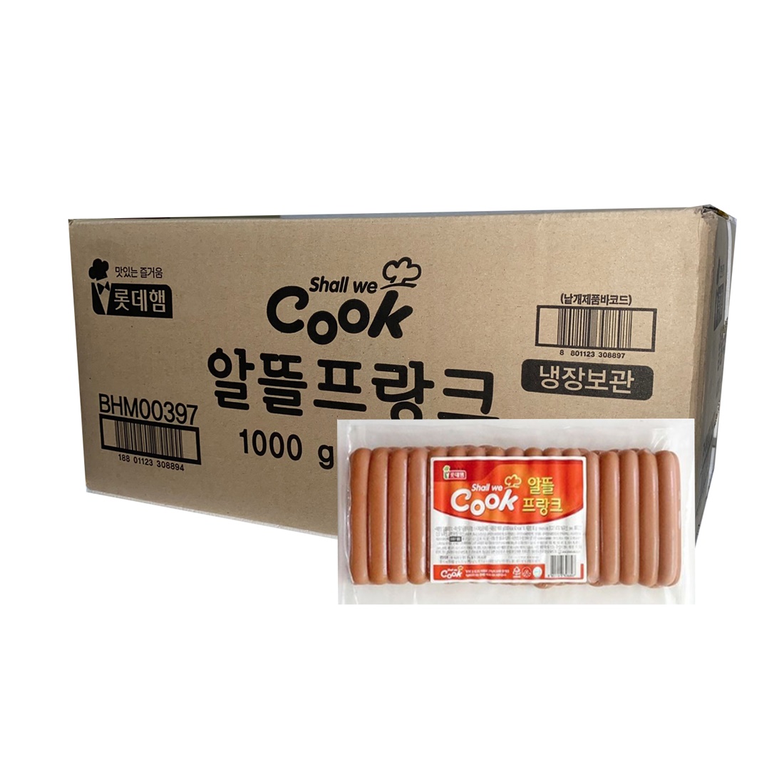 롯데 알뜰 후랑크소세지 1kgx10개 핫도그 소시지 프랑크 소시지 부대찌개용 : 오늘은 식자재