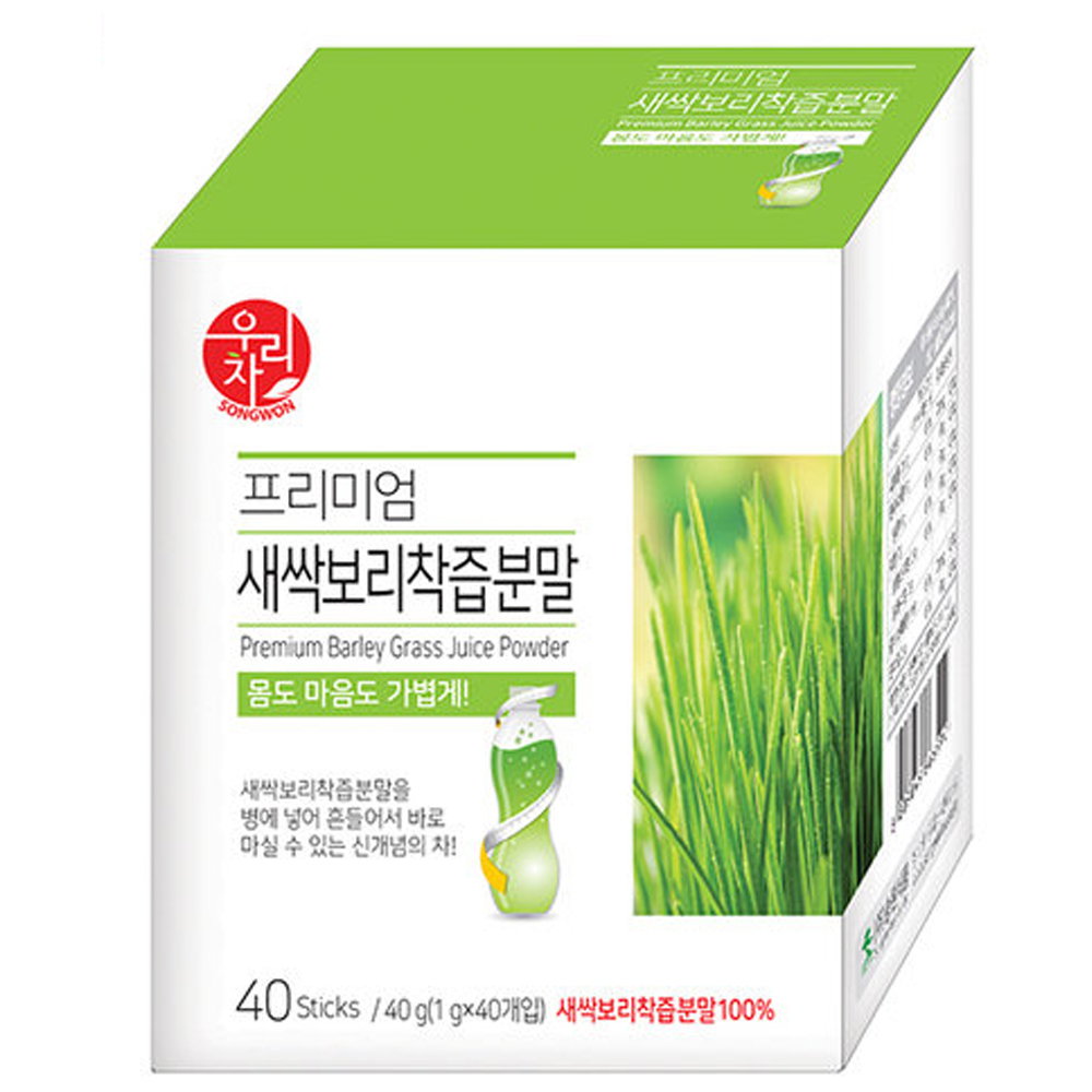 송원 우리차 프리미엄 새싹보리 착즙분말 15T  냉온겸용 : MOMOBOX