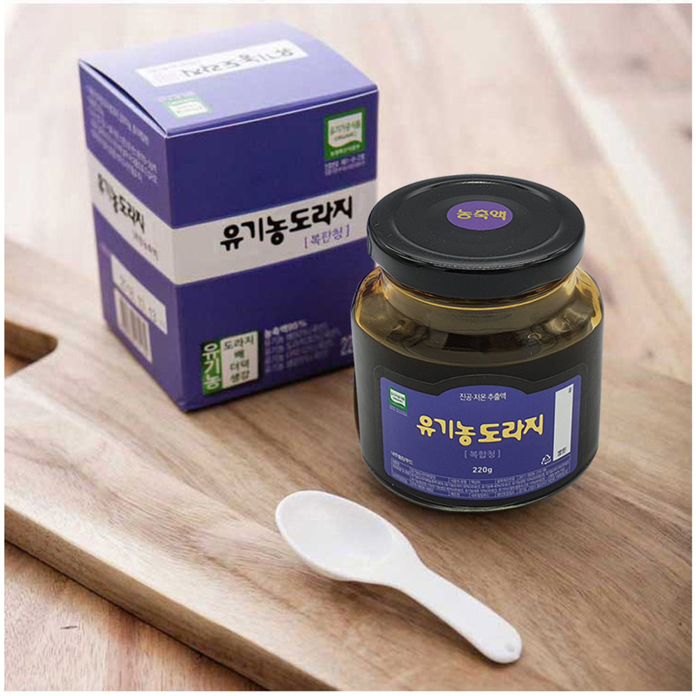 유기농 도라지 복합청 (220g) 내추럴참푸드 (도라지+배+더덕+생강) 농축액 : 산수몰