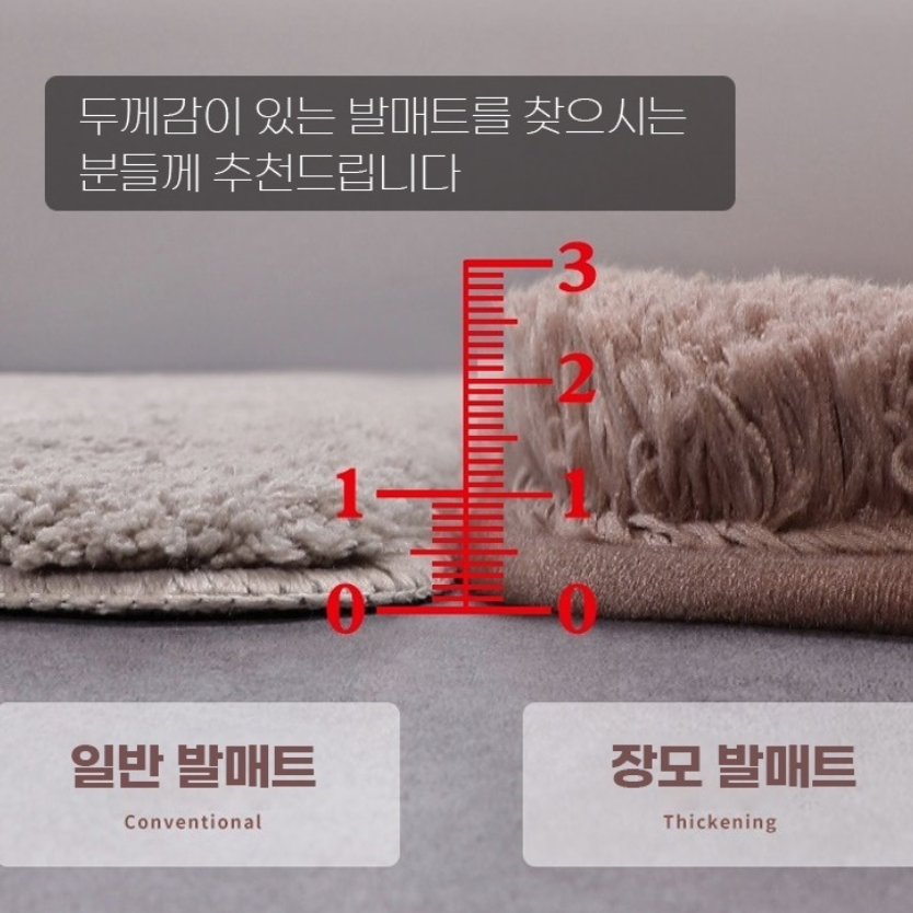 빨아쓰는 장모 발매트 폭신한 극세사 다용도 발매트 : 로리팩토리