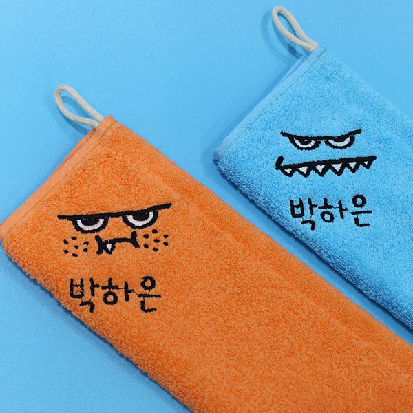 스위트몬스터 어린이집 수건 고리 이름자수 40수 유치원 핸드 타올 코마사 타월 아이 손수건 : 에브리타올