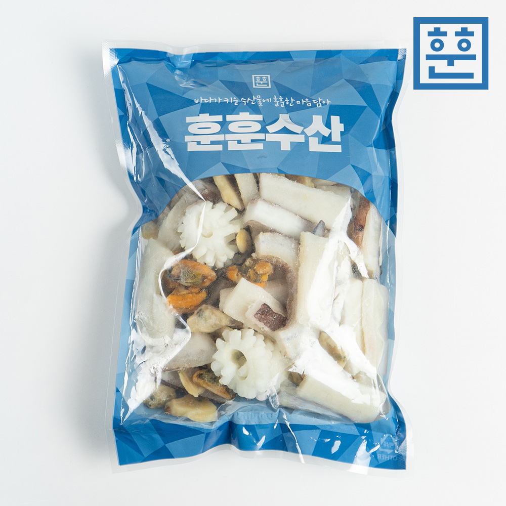훈훈수산 손질 냉동 해물모듬(해물믹스, 오징어, 새우, 홍합, 가리비) 모음 : 훈훈수산