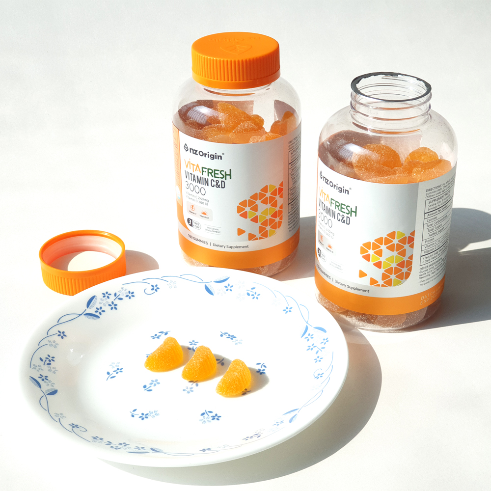 엔젯오리진 비타프레쉬 비타민 C D 3000mg x 100개 x 2통 오렌지향 무첨가 씹어먹는 츄어블 비타민 구미 젤리 : 벨로비즈