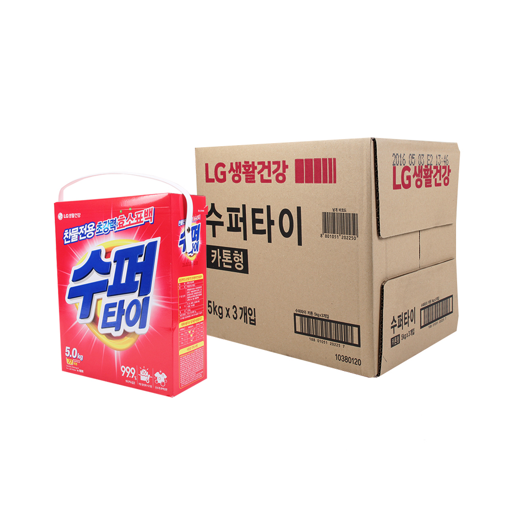 엘지슈퍼타이5kg박스형(진드기99%)1개가루세제세탁세제테크 : cs jungin몰