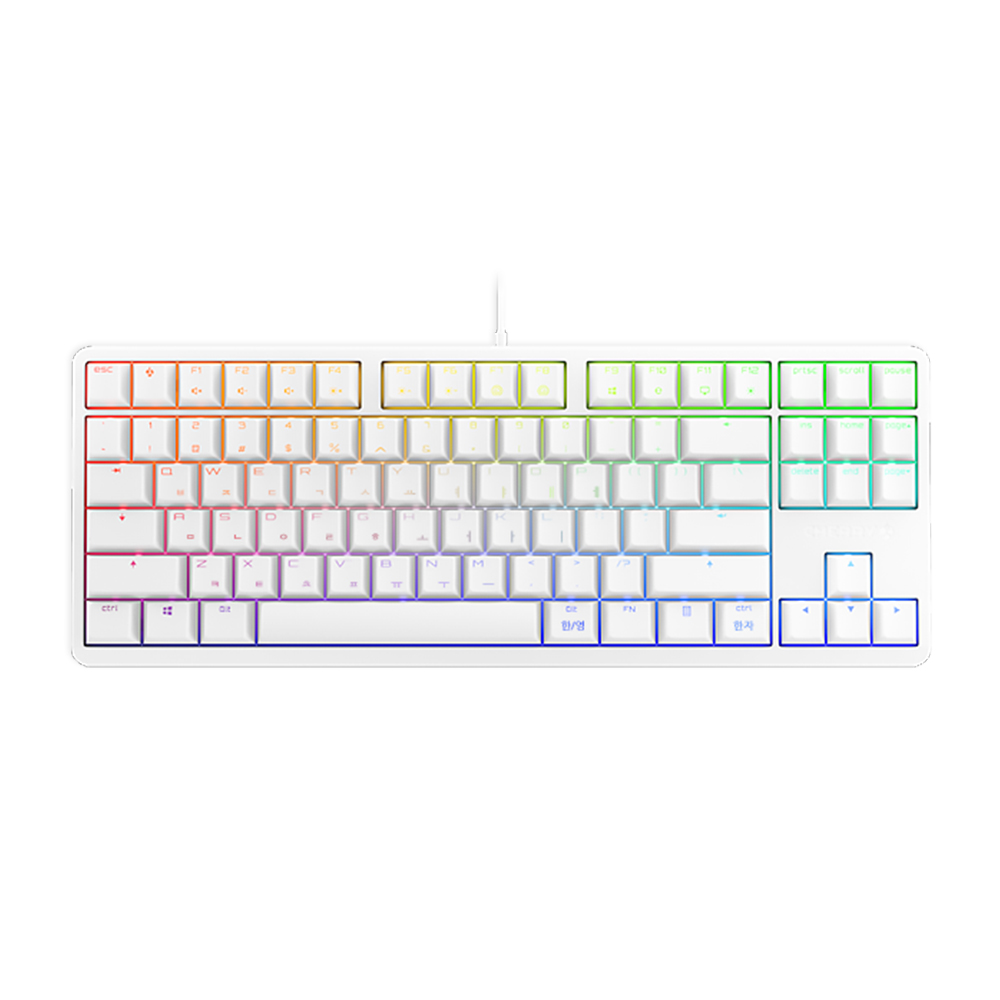 체리 G80-3000S TKL RGB 사무용 기계식 키보드 텐키리스 화이트, 저소음적축 : CHERRY 체리키보드