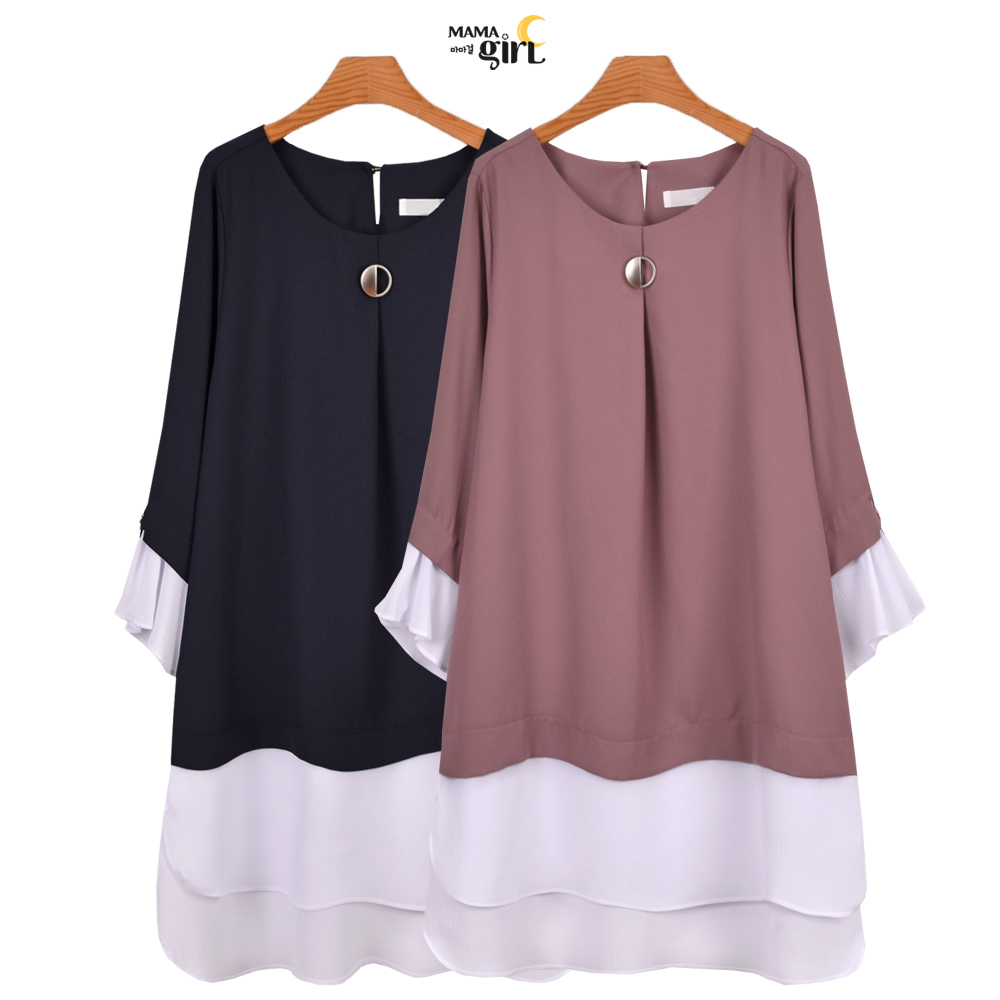 마마걸 지디BL 빅사이즈 50대여성 큰사이즈 반팔블라우스 정장 99 : 마마걸샵