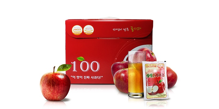 (HACCP인증) 싱싱순사과즙 120ml X 50포 : 청송주왕산싱싱사과